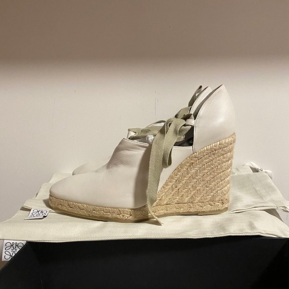 LOEWE - Lamb Ribbon Wedge Espadrille - NEW Size 41